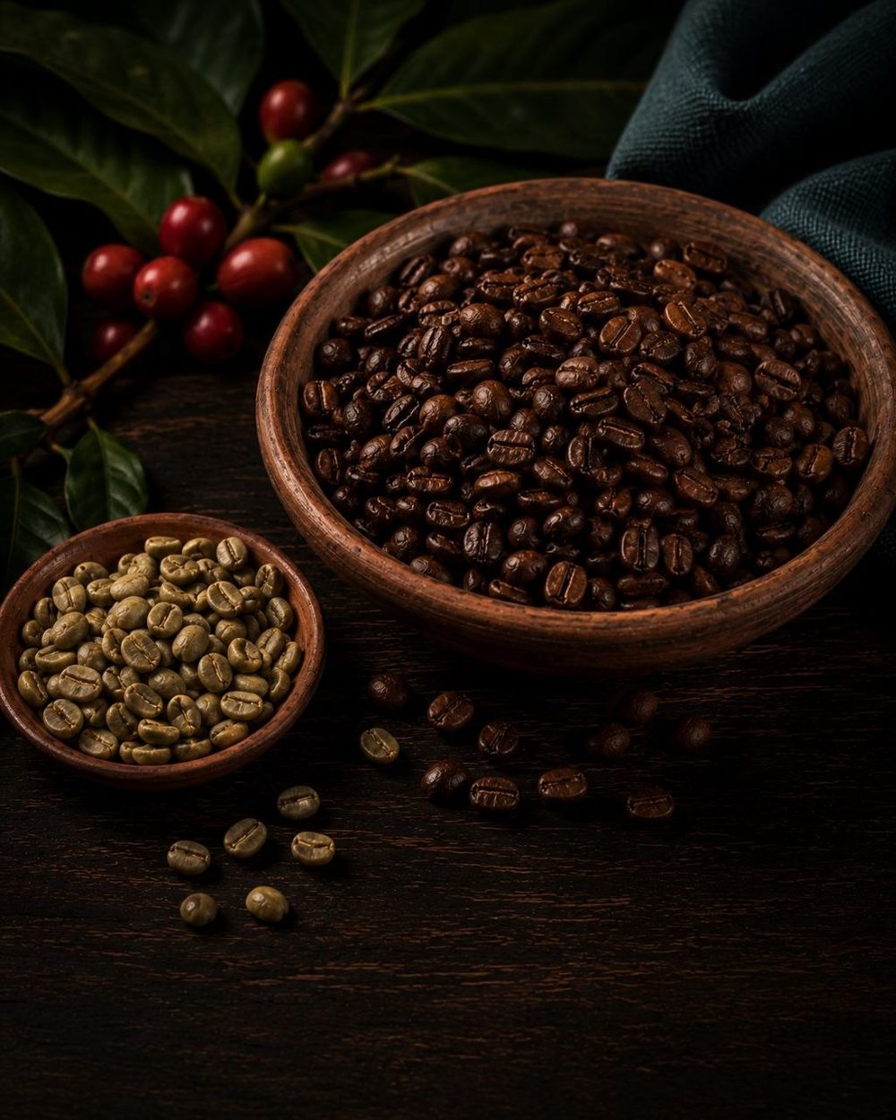 Single-origin Java Arabica coffee beans.
